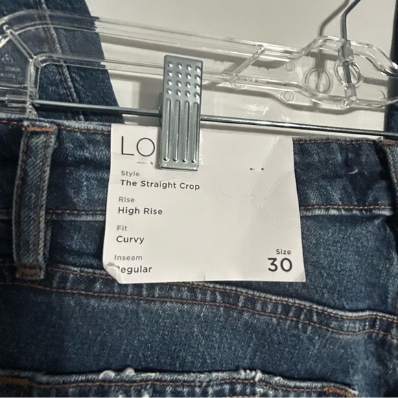 LOFT Curvy Relaxed Fit Dark Blue Cropped Jeans Size 30 waist NWT - Picture 3 of 6